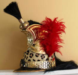 Left side of replica French Napoleon Dragoon Helmet for sale